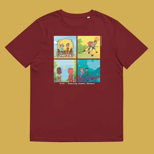 4. Enduring Summer Showers T-Shirt: Version #2 (Burgundy)